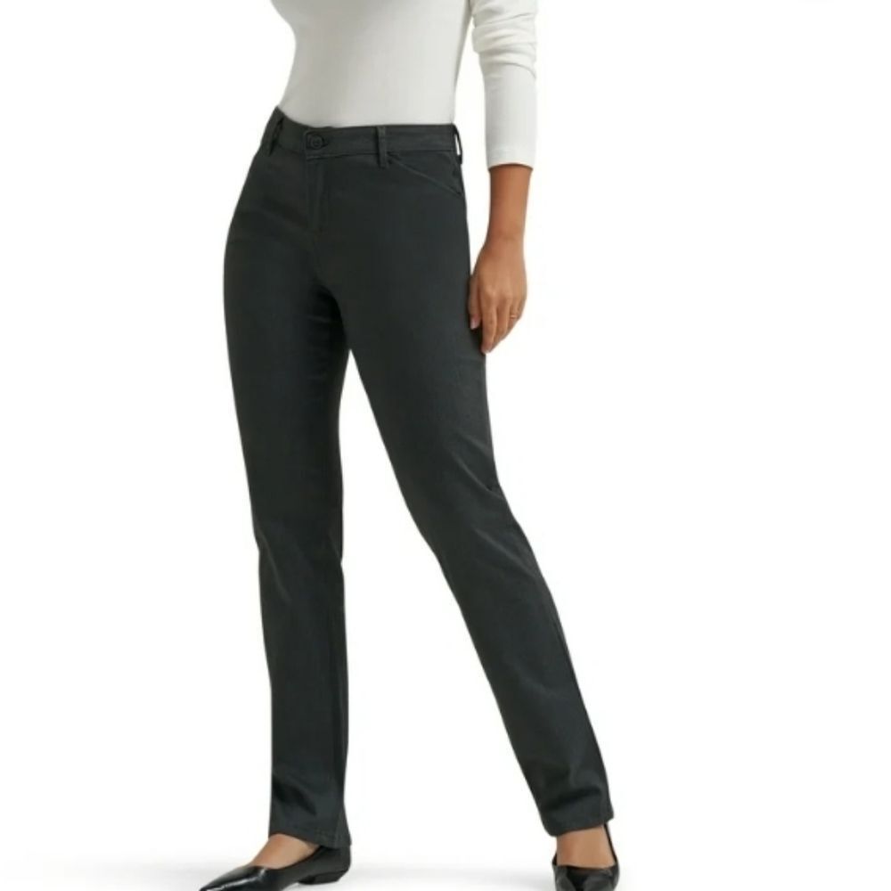 🆕️👖Lee Relaxed Fit Staight Leg Midrise Slacks, Sz 14, Charcoal Heather